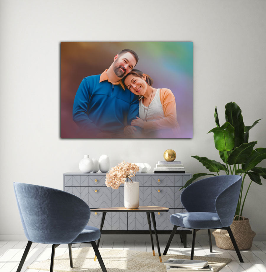 Customized Couple Painting- Couple Anniversary Gift- Couple Hand Painting Canvas