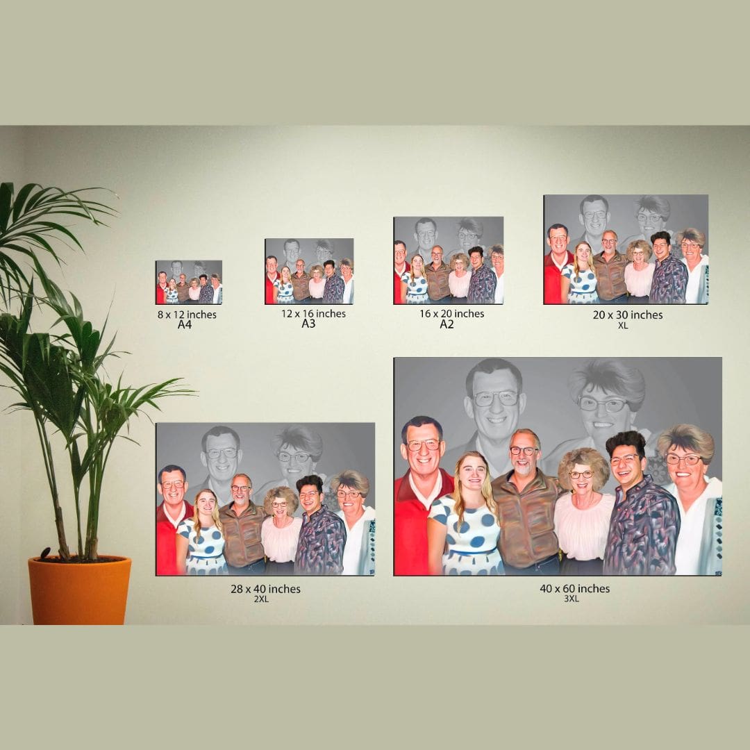 Custom Memorial Portrait Painting – Painting of Deceased Loved One with Family