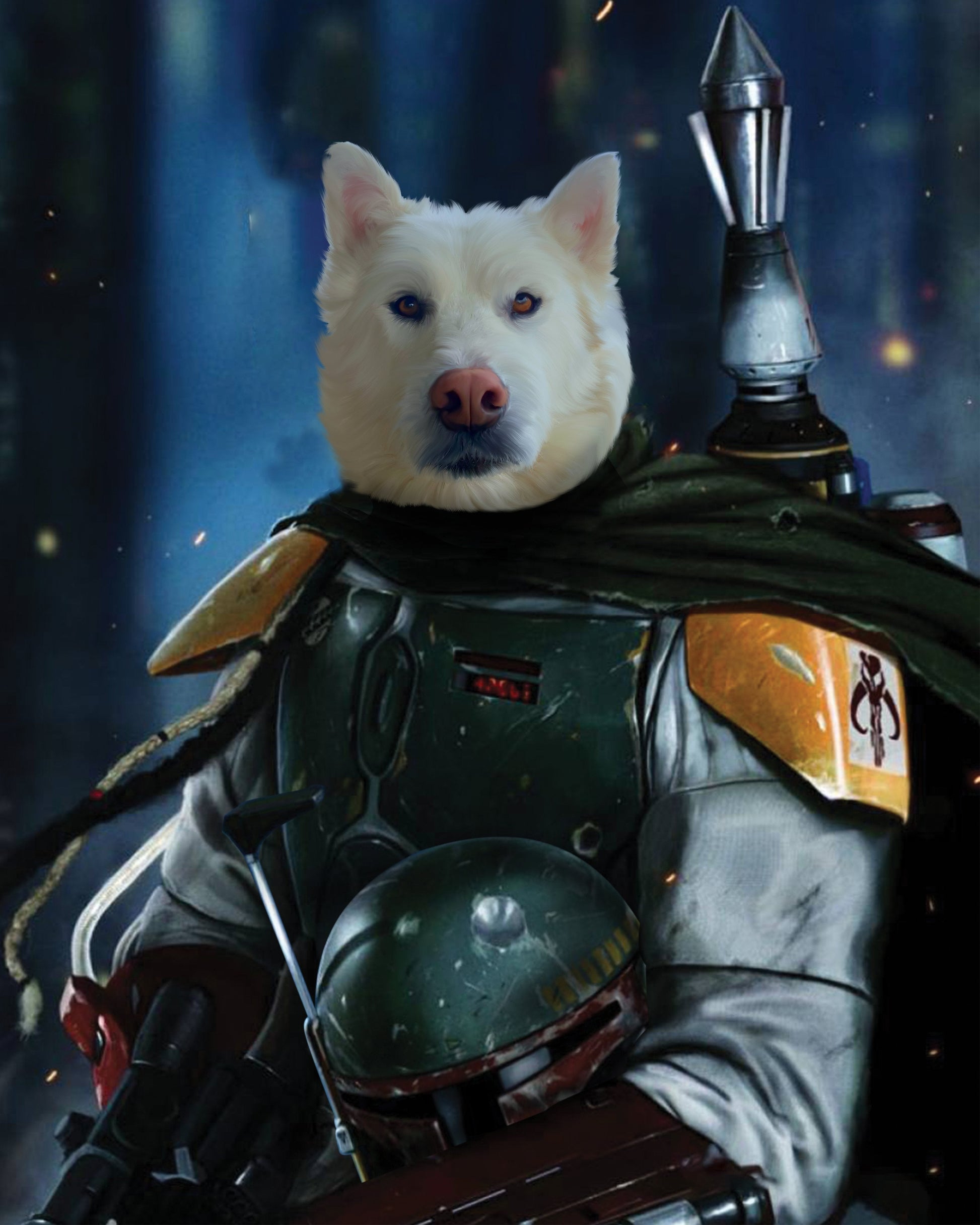 Boba Fett Royal Pet Portrait Signature Arts