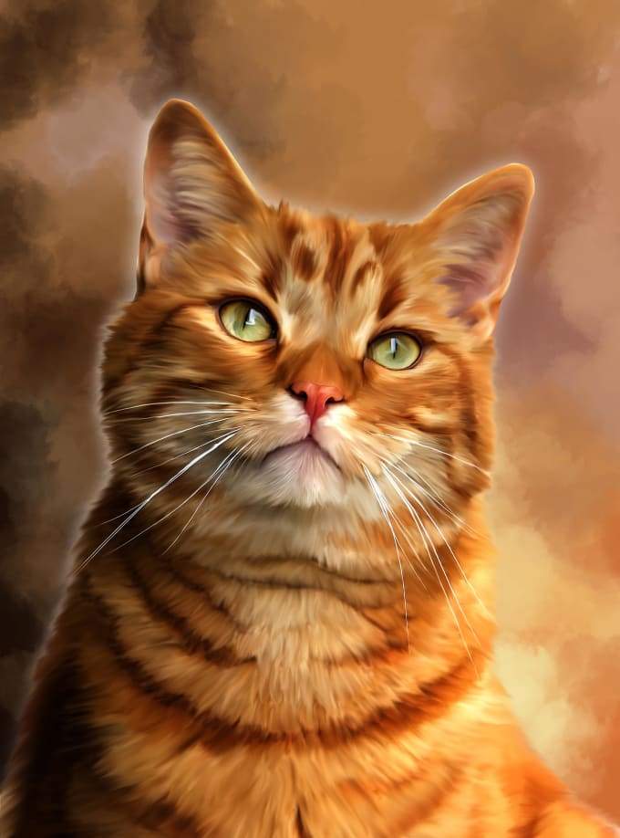 Digital Pet Portrait Painting Signature Arts